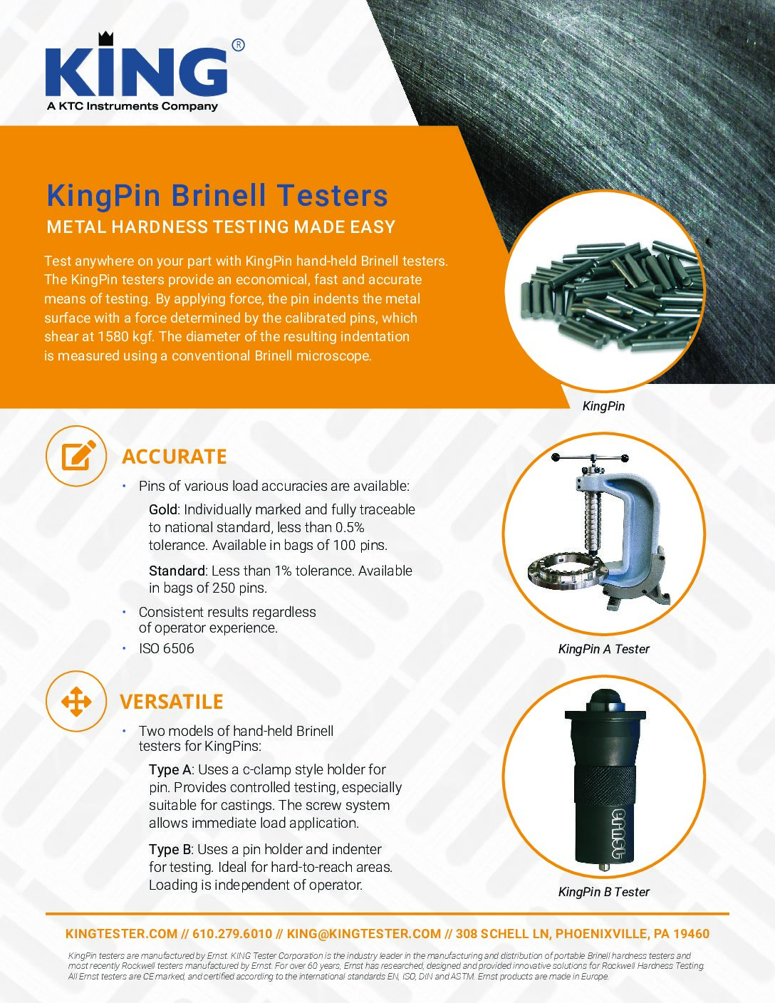 King Portable Brinell Hardness Tester Kin Series - MSP Metrology