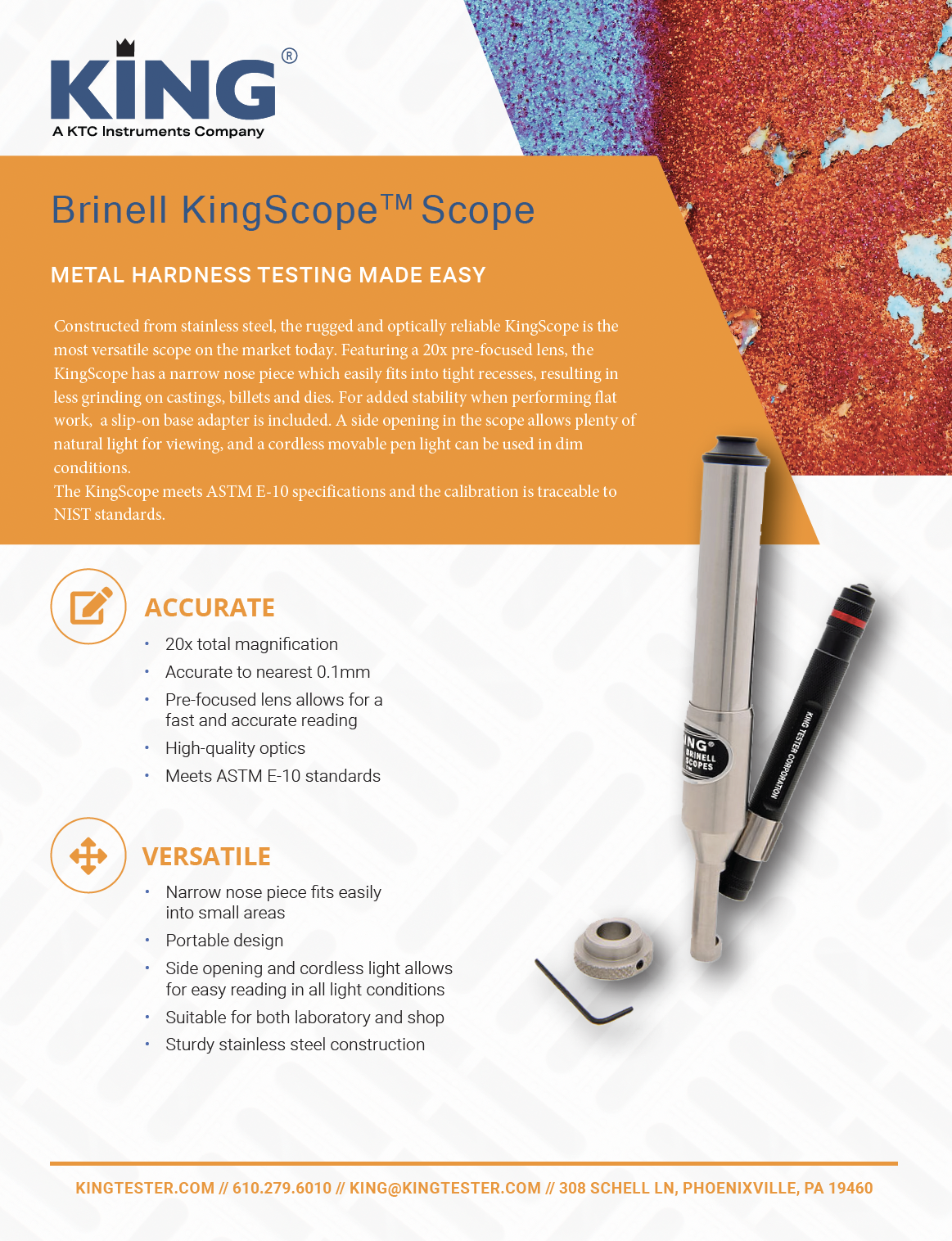 King Testers, King Scopes and Accessories for the King Testers